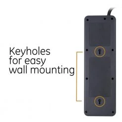 10-Outlet 2 USB-A 1 USB-C Surge Protector with 8 ft. Braided Cord, Black -Home Electronics Shop 10 outlet 2 usb a 1 usb c black 8 ft cord ge surge protectors 41357 44 1000