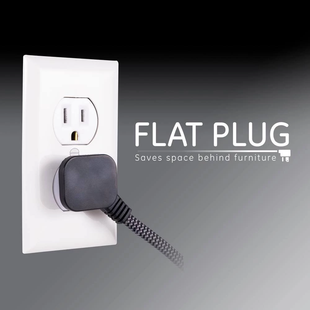 3-Outlet 12 ft. Tangle Free Extension Cord, Gray/Black by GE 7 3-Outlet 12 ft. Tangle Free Extension Cord, Gray/Black by GE - Image 7