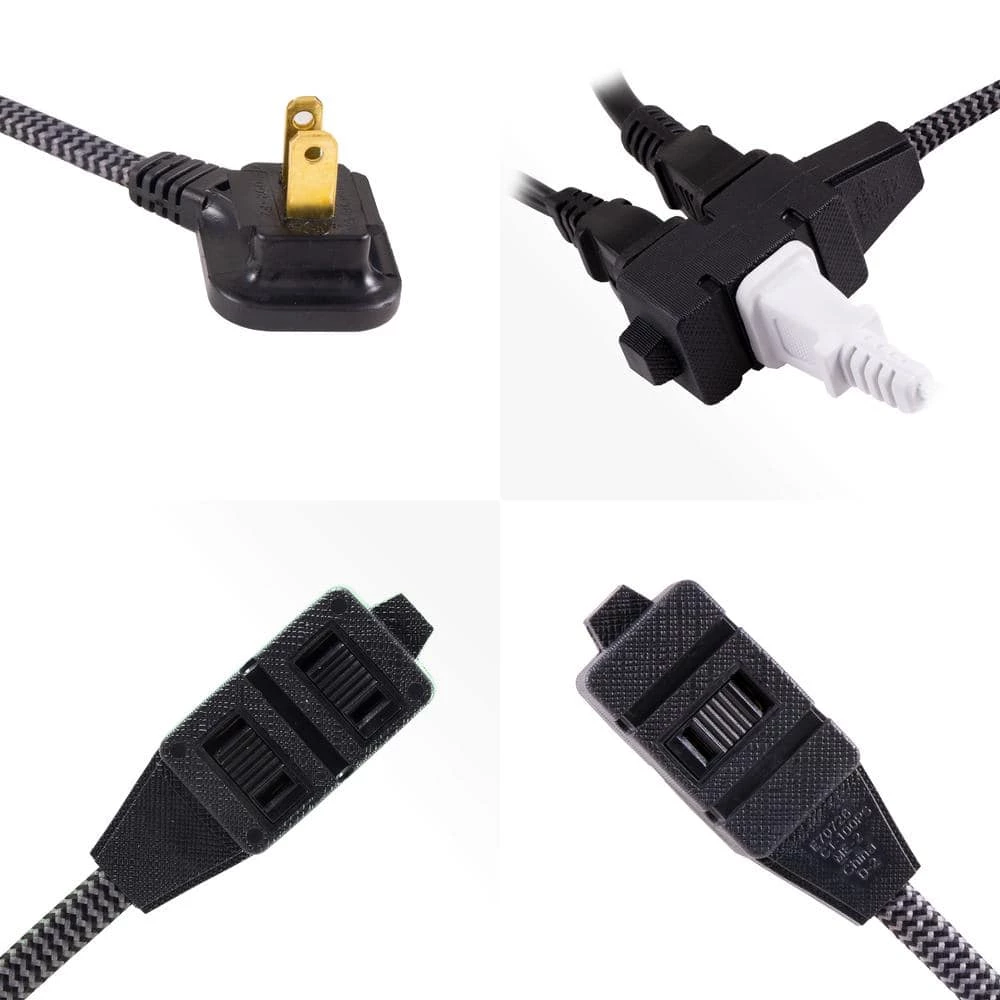 3-Outlet 12 ft. Tangle Free Extension Cord, Gray/Black by GE 6 3-Outlet 12 ft. Tangle Free Extension Cord, Gray/Black by GE - Image 6