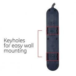 6-Outlet Power Strip with 3 ft. Extension Cord, Black by GE -Home Electronics Shop 3 outlets black 3 ft extension cord ge power strips 56223 44 1000