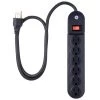 6-Outlet Power Strip with 3 ft. Extension Cord, Black by GE