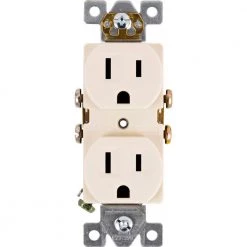 15-Amp Heavy Duty Grounding Duplex Receptacle 2-Outlet, Light Almond by GE -Home Electronics Shop almond ge electrical outlets receptacles 42478 4f 1000