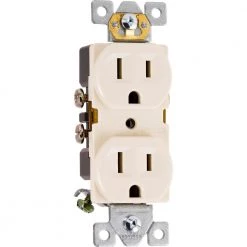 15-Amp Heavy Duty Grounding Duplex Receptacle 2-Outlet, Light Almond by GE