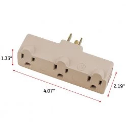 Heavy-Duty 3-Outlet Grounded Tap Adapter Plug, Light Almond (5-Pack) by GE -Home Electronics Shop almond ge electrical outlets receptacles 50894 1f 1000