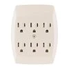 15- Amp 125-Volt AC 6-Outlet Grounded Adapter- Wall Almond by GE