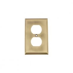 Brass 1-Gang Duplex Outlet Wall Plate (1-Pack) by Nostalgic Warehouse