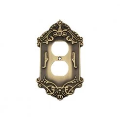 Brass 1-Gang Duplex Outlet Wall Plate (1-Pack) by Nostalgic Warehouse