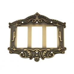 Brass 3-Gang Decorator/Rocker Wall Plate (1-Pack) by Nostalgic Warehouse