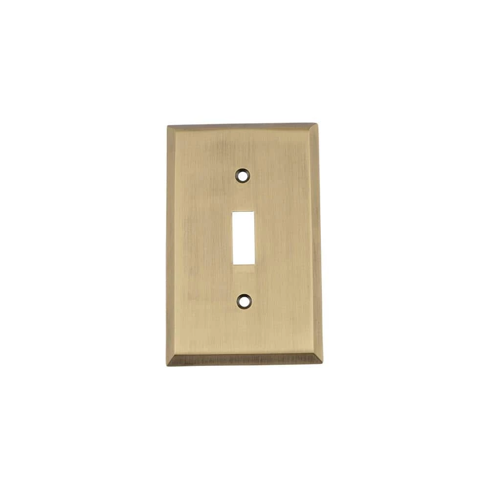 Brass 1-Gang Toggle Wall Plate (1-Pack) by Nostalgic Warehouse 1 Brass 1-Gang Toggle Wall Plate (1-Pack) by Nostalgic Warehouse