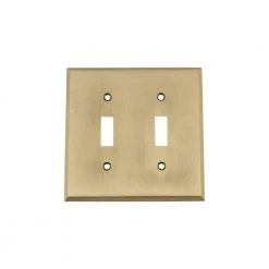 Brass 2-Gang Toggle Wall Plate (1-Pack) by Nostalgic Warehouse