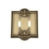 Brass 2-Gang Toggle Wall Plate (1-Pack) by Nostalgic Warehouse