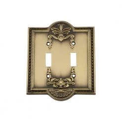 Brass 2-Gang Toggle Wall Plate (1-Pack) by Nostalgic Warehouse