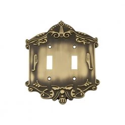 Brass 2-Gang Toggle Wall Plate (1-Pack) by Nostalgic Warehouse