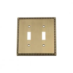 Brass 2-Gang Toggle Wall Plate (1-Pack) by Nostalgic Warehouse