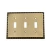 Brass 3-Gang 3-Toggle Wall Plate (1-Pack) by Nostalgic Warehouse