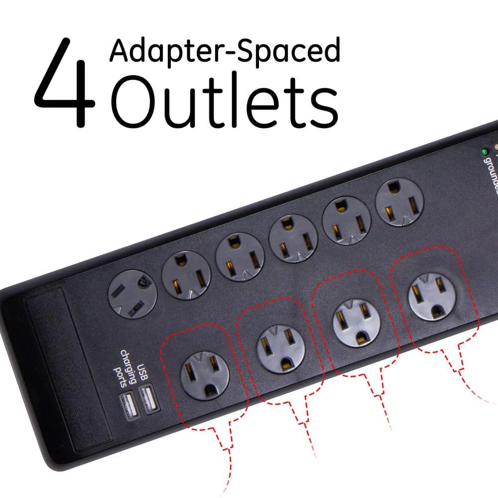 10-Outlet 2 USB Port Premium Surge Protector 4 10-Outlet 2 USB Port Premium Surge Protector - Image 4