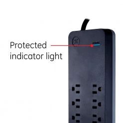 4 ft. 16/3 10-Outlet 3540J Surge Protector Power Strip Extension Cord with USB Hub, Black -Home Electronics Shop black 4 ft cord ge surge protectors 37746 44 1000