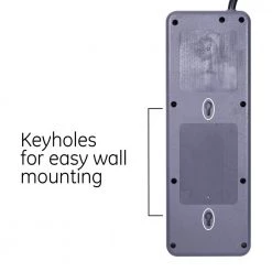 8-Outlet 2,160-Joules Surge Protector with 8 ft. Cord, Black -Home Electronics Shop black 8 outlets 8 ft cord ge surge protectors 37055 4f 1000