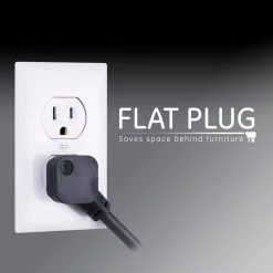 8-Outlet 2,160-Joules Surge Protector with 8 ft. Cord, Black -Home Electronics Shop black 8 outlets 8 ft cord ge surge protectors 37055 fa 1000