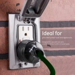 15-Amp 125-Volt Heavy Duty Polarized Plug with Metal Cord Clamp by GE 9 15-Amp 125-Volt Heavy Duty Polarized Plug with Metal Cord Clamp by GE -Home Electronics Shop black ge electrical plugs connectors 52160 44 1000