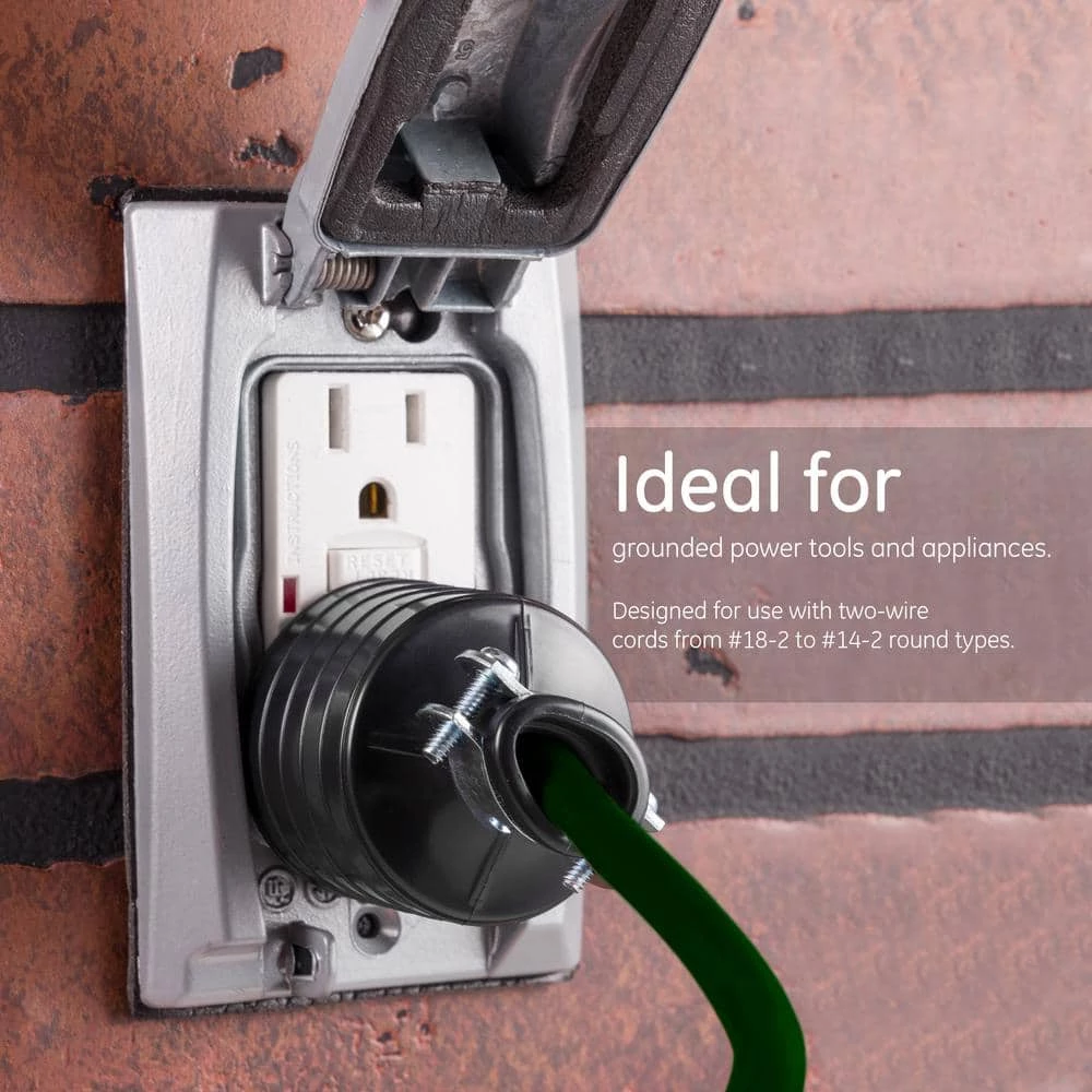 15-Amp 125-Volt Heavy Duty Polarized Plug with Metal Cord Clamp by GE 5 15-Amp 125-Volt Heavy Duty Polarized Plug with Metal Cord Clamp by GE - Image 5