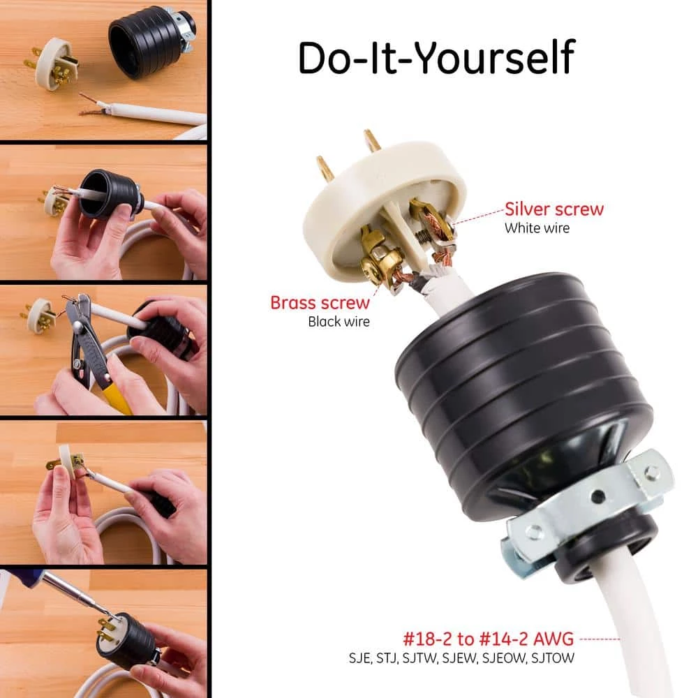 15-Amp 125-Volt Heavy Duty Polarized Plug with Metal Cord Clamp by GE 3 15-Amp 125-Volt Heavy Duty Polarized Plug with Metal Cord Clamp by GE - Image 3