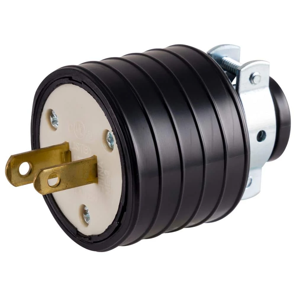 15-Amp 125-Volt Heavy Duty Polarized Plug with Metal Cord Clamp by GE 1 15-Amp 125-Volt Heavy Duty Polarized Plug with Metal Cord Clamp by GE