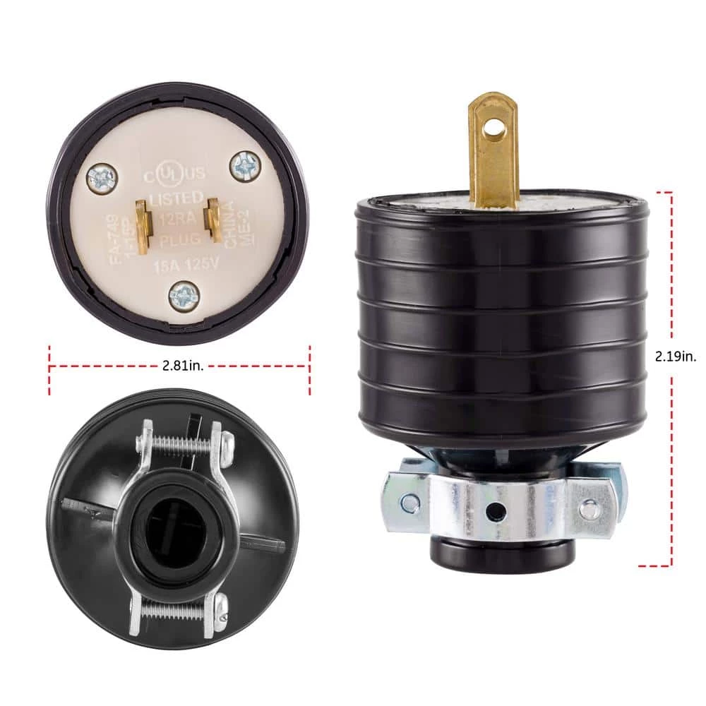 15-Amp 125-Volt Heavy Duty Polarized Plug with Metal Cord Clamp by GE 2 15-Amp 125-Volt Heavy Duty Polarized Plug with Metal Cord Clamp by GE - Image 2