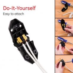 Household Polarized Plug, Black by GE 6 Household Polarized Plug, Black by GE -Home Electronics Shop black ge electrical plugs connectors 54268 4f 1000