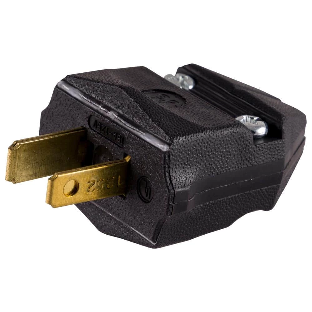 Household Polarized Plug, Black by GE 1 Household Polarized Plug, Black by GE