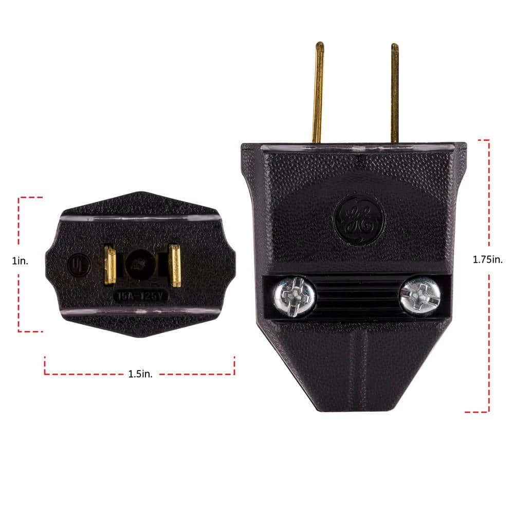 Household Polarized Plug, Black by GE 2 Household Polarized Plug, Black by GE - Image 2