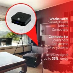 Bluetooth Home Audio Receiver with Micro-USB and 3.5mm Auxilary Connections by GE -Home Electronics Shop black ge portable audio video 33625 44 1000