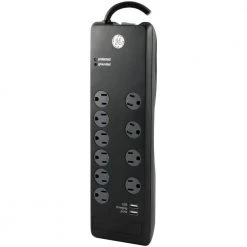 6 ft. 10-Outlet and 2-USB Port, 2.1 Amp, 3000 Joules Surge Protector 8 6 ft. 10-Outlet and 2-USB Port, 2.1 Amp, 3000 Joules Surge Protector -Home Electronics Shop black ge surge protectors 13476 4f 1000