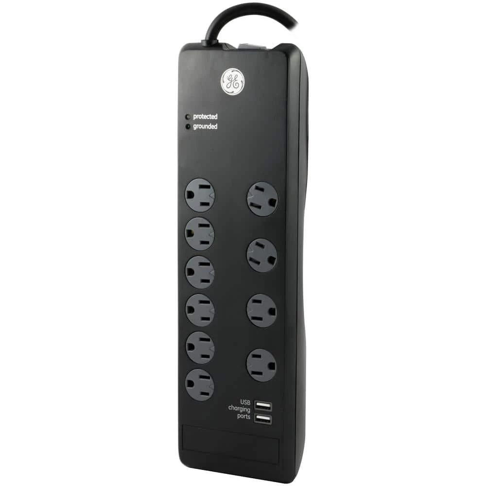 6 ft. 10-Outlet and 2-USB Port, 2.1 Amp, 3000 Joules Surge Protector 3 6 ft. 10-Outlet and 2-USB Port, 2.1 Amp, 3000 Joules Surge Protector - Image 3