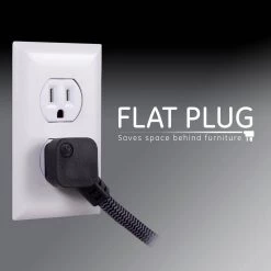 3-Outlet Power Strip with 6 in. Braided Extension Cord Surge Protector, Black and Gray 9 3-Outlet Power Strip with 6 in. Braided Extension Cord Surge Protector, Black and Gray -Home Electronics Shop black gray 3 outlets 6 inch cord ge surge protectors 45191 1f 1000