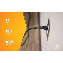 25 ft. 16/3 Indoor Medium-Duty Extension Cord by Woods -Home Electronics Shop black woods general purpose cords 5601 76 1000