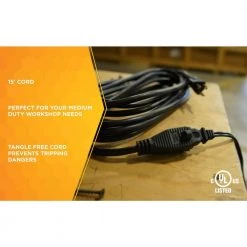 15 ft. 16/3 SJTW Outdoor Light-Duty Extension Cord by Woods 10 15 ft. 16/3 SJTW Outdoor Light-Duty Extension Cord by Woods -Home Electronics Shop black woods general purpose cords 990261 1f 1000