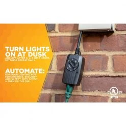 8.3-Amp 24-Hour Outdoor Plug-In Wireless Remote Timer with Photocell Light Sensor, Black by Woods -Home Electronics Shop black woods outdoor lighting accessories 2001wd 4f 1000