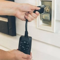 8.3-Amp 24-Hour Outdoor Plug-In Wireless Remote Timer with Photocell Light Sensor, Black by Woods -Home Electronics Shop black woods outdoor lighting accessories 2001wd 66 1000