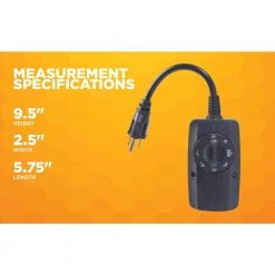 8.3-Amp 24-Hour Outdoor Plug-In Wireless Remote Timer with Photocell Light Sensor, Black by Woods -Home Electronics Shop black woods outdoor lighting accessories 2001wd 76 1000