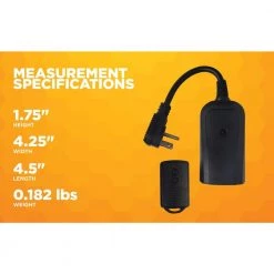 13-Amp Outdoor Plug-In Wireless Remote Socket Single-Outlet Control, Black by Woods -Home Electronics Shop black woods outdoor lighting accessories 32555wd 76 1000