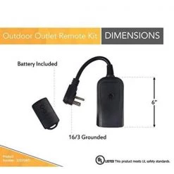 13-Amp Outdoor Plug-In Wireless Remote Socket Single-Outlet Control, Black by Woods -Home Electronics Shop black woods outdoor lighting accessories 32555wd a0 1000