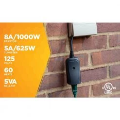 13-Amp Outdoor Plug-In Wireless Remote Socket Single-Outlet Control, Black by Woods -Home Electronics Shop black woods outdoor lighting accessories 32555wd fa 1000