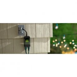 15-Amp 24-Hour Outdoor Plug-In Lighting Dual-Outlet Mechanical Timer, Black by Woods -Home Electronics Shop black woods outdoor lighting accessories 50011wd 1d 1000