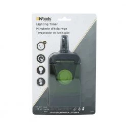 15-Amp 24-Hour Outdoor Plug-In Lighting Dual-Outlet Mechanical Timer, Black by Woods -Home Electronics Shop black woods outdoor lighting accessories 50011wd 66 1000