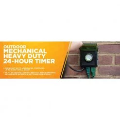 15-Amp 24-Hour Outdoor Plug-In Heavy-Duty Dual-Outlet Mechanical Timer, Black by Woods -Home Electronics Shop black woods outdoor lighting accessories 50012wd 44 1000