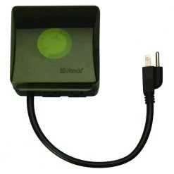 15-Amp 24-Hour Outdoor Plug-In Heavy-Duty Dual-Outlet Mechanical Timer, Black by Woods -Home Electronics Shop black woods outdoor lighting accessories 50012wd c3 1000