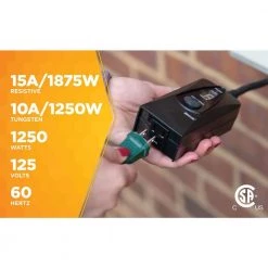 15-Amp 24-Hour Outdoor Plug-In Photocell Light Sensor Single-Outlet Digital Timer, Black by Woods 19 15-Amp 24-Hour Outdoor Plug-In Photocell Light Sensor Single-Outlet Digital Timer, Black by Woods -Home Electronics Shop black woods outdoor lighting accessories 50013wd 1f 1000