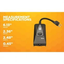 15-Amp 24-Hour Outdoor Plug-In Photocell Light Sensor Single-Outlet Digital Timer, Black by Woods 20 15-Amp 24-Hour Outdoor Plug-In Photocell Light Sensor Single-Outlet Digital Timer, Black by Woods -Home Electronics Shop black woods outdoor lighting accessories 50013wd 44 1000