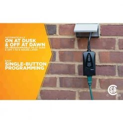 15-Amp 24-Hour Outdoor Plug-In Photocell Light Sensor Single-Outlet Digital Timer, Black by Woods 22 15-Amp 24-Hour Outdoor Plug-In Photocell Light Sensor Single-Outlet Digital Timer, Black by Woods -Home Electronics Shop black woods outdoor lighting accessories 50013wd 76 1000